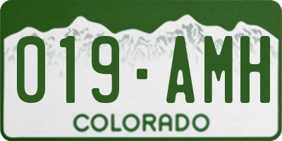 CO license plate 019AMH
