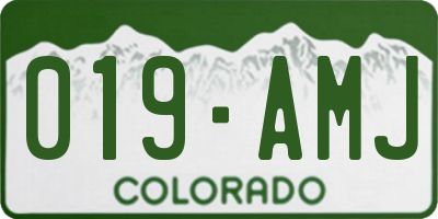 CO license plate 019AMJ