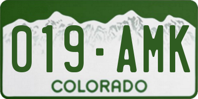 CO license plate 019AMK