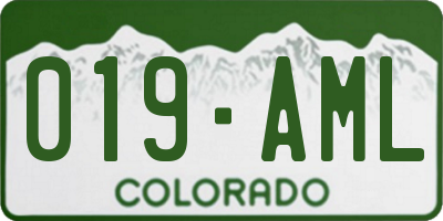 CO license plate 019AML
