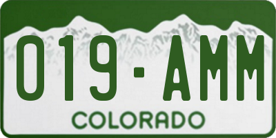 CO license plate 019AMM
