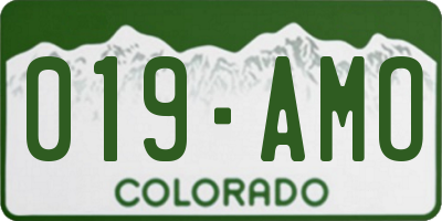 CO license plate 019AMO