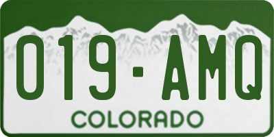 CO license plate 019AMQ