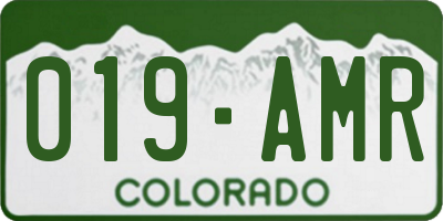 CO license plate 019AMR