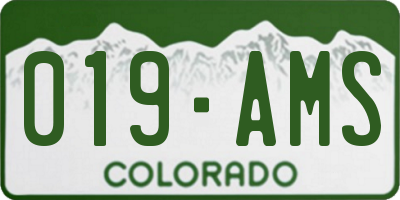 CO license plate 019AMS
