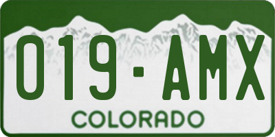 CO license plate 019AMX