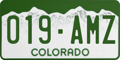 CO license plate 019AMZ