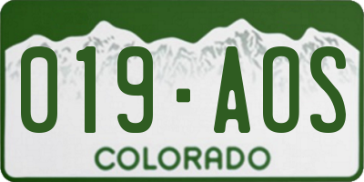 CO license plate 019AOS