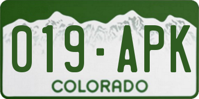 CO license plate 019APK