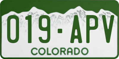 CO license plate 019APV
