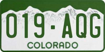CO license plate 019AQG