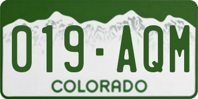 CO license plate 019AQM
