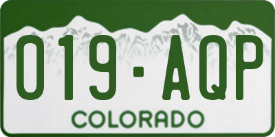 CO license plate 019AQP