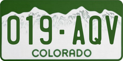 CO license plate 019AQV