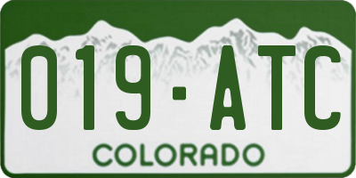 CO license plate 019ATC