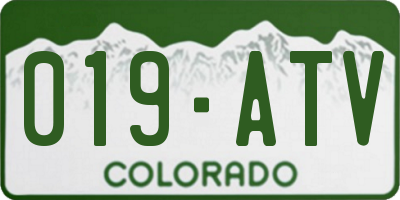 CO license plate 019ATV