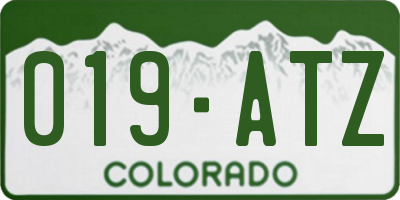 CO license plate 019ATZ