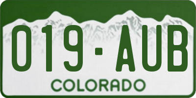 CO license plate 019AUB