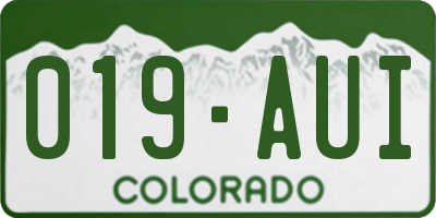 CO license plate 019AUI
