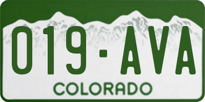 CO license plate 019AVA