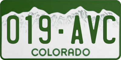 CO license plate 019AVC