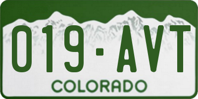 CO license plate 019AVT