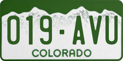 CO license plate 019AVU