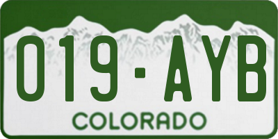 CO license plate 019AYB