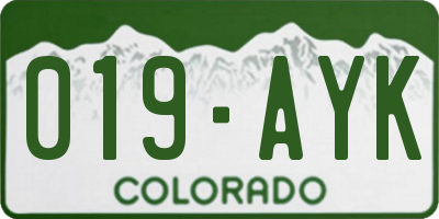 CO license plate 019AYK