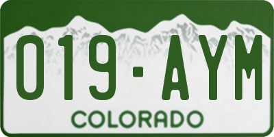 CO license plate 019AYM