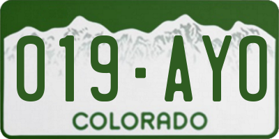 CO license plate 019AYO