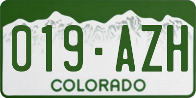 CO license plate 019AZH
