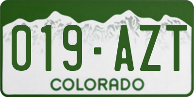 CO license plate 019AZT