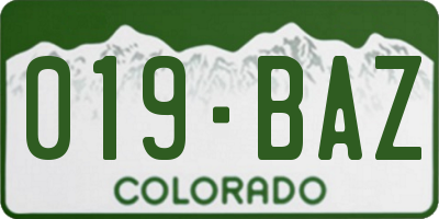 CO license plate 019BAZ