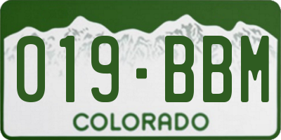 CO license plate 019BBM