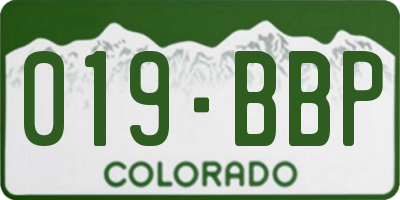 CO license plate 019BBP