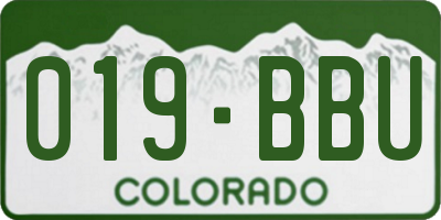 CO license plate 019BBU