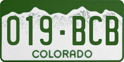 CO license plate 019BCB