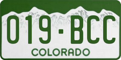 CO license plate 019BCC