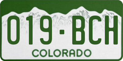 CO license plate 019BCH
