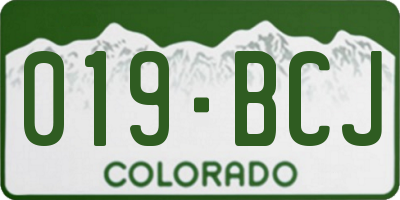 CO license plate 019BCJ