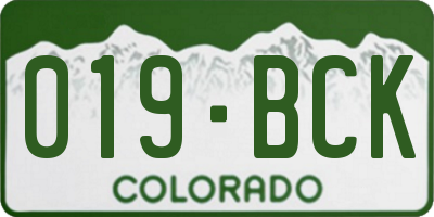 CO license plate 019BCK