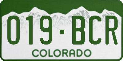 CO license plate 019BCR