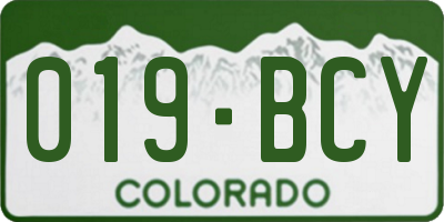 CO license plate 019BCY