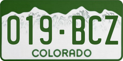 CO license plate 019BCZ