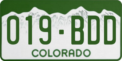CO license plate 019BDD
