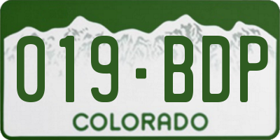 CO license plate 019BDP