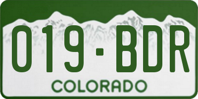 CO license plate 019BDR
