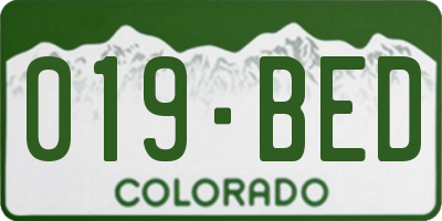 CO license plate 019BED