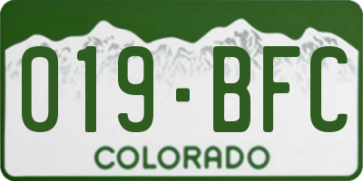CO license plate 019BFC
